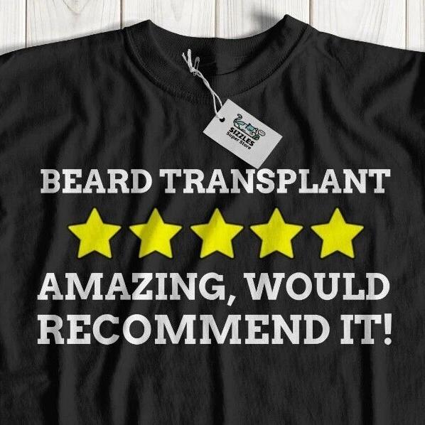 Funny Beard Transplant T-Shirt Facial Hair Transplant Gifts Turkey Patchy 4XL