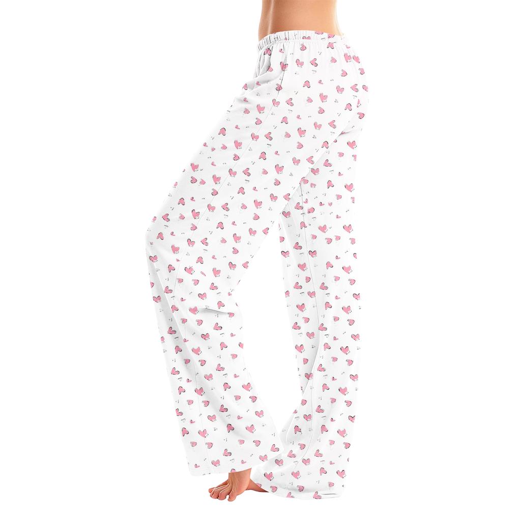 Women's Christmas Print Pajama Pants Casual Sleep Bottoms Without Holiday Home Wear