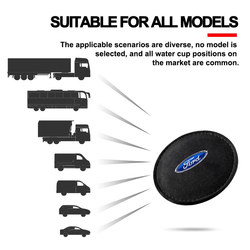 Podložka do držáku nápojů do auta PU kůže Slot Protiskluzová podložka pod tácek Pro Ford Focus Mondeo MK1 MK2 MK4 MK3 Fiesta ST Line Kugo Transit Escape Fusion Explorer