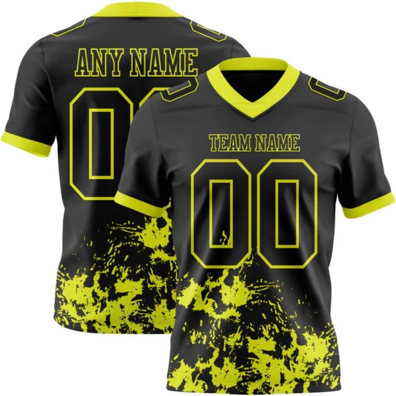 Custom Graffiti Style American Football Jersey Personalized Diy Team Name Number V Neck Breathable Sport Uniform For Men Women