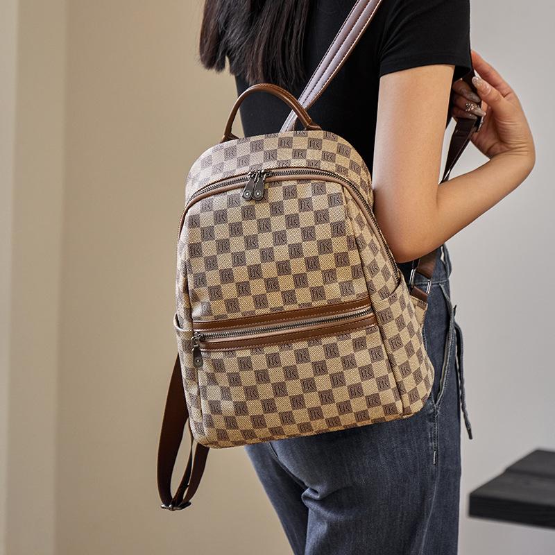 Mrs. Qiao Double Shoulder Bag for Women 2025 New Fashion Large Capacity Backpack for Female College Students Travel Commuting Bag