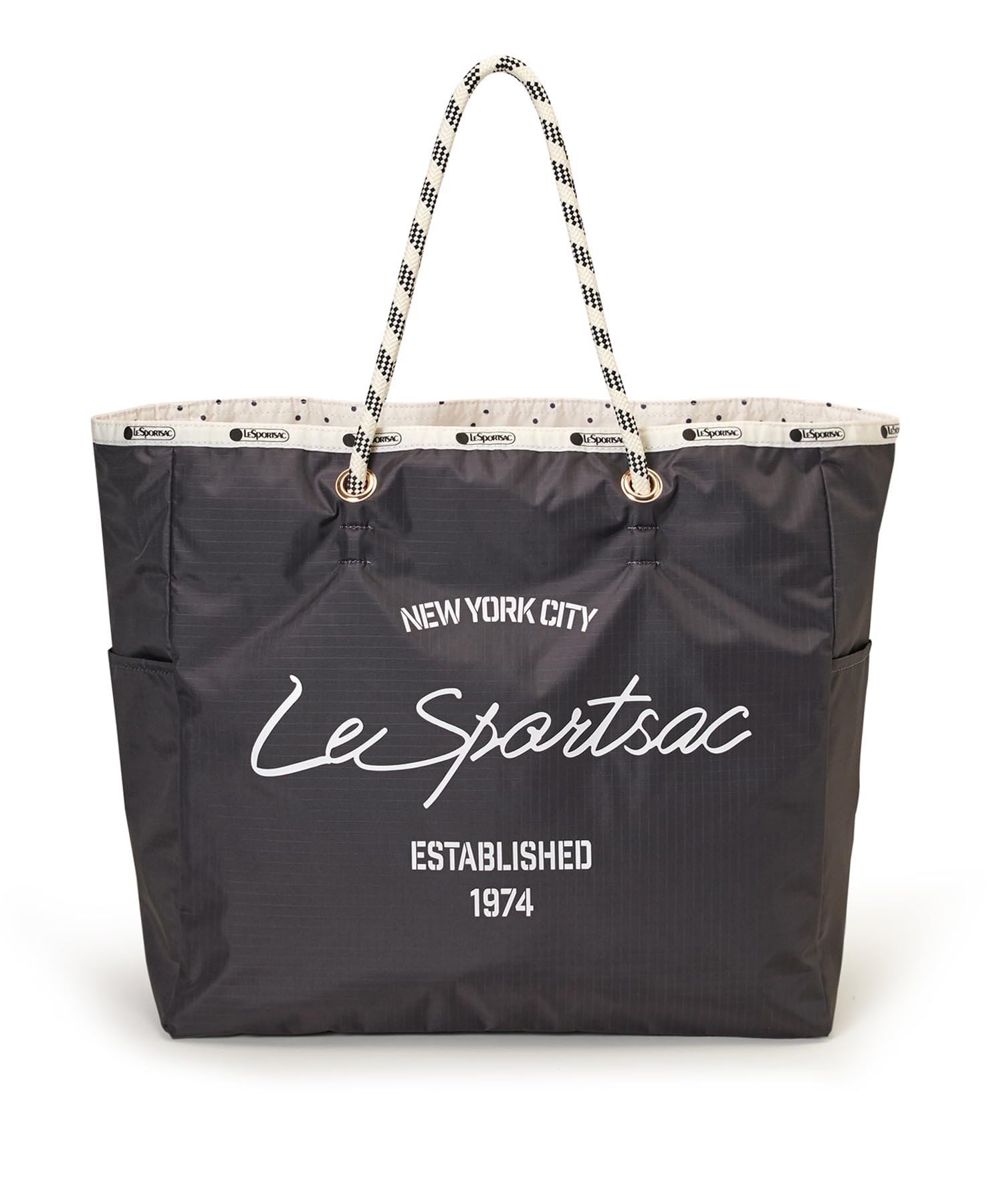 

LeSportsac Official Large Tote Bag Dots 2-Way (1113) Women s 2-Way Thunder/Ivory