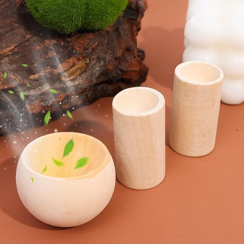 5pcs Simple Wooden Oil Aroma Diffuser Incense Burners Home  Fragrance Products Bathroom Decor Accessory Air Purifying Ornament