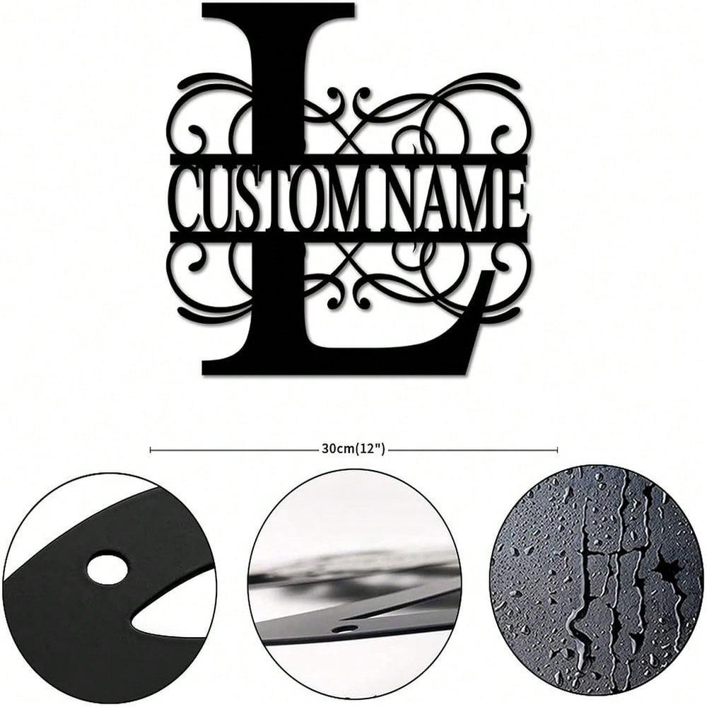 Personalized Metal Wall Art Custom Initials Family Name Light Beam Design Iron Steel Decor Home Porch Garden Gift Birthday