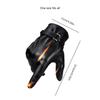 Waterproof PU Leather Winter Gloves for Men Outdoor Cycling Black Inner Layer of Thin Fleece Keep Warm Driving Motorcycle Gloves