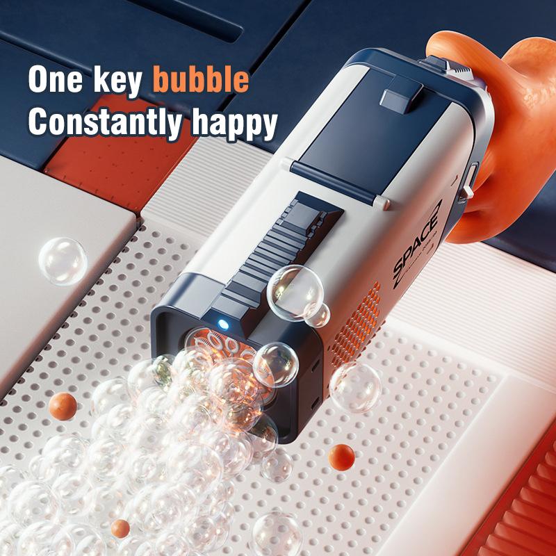Electric Bubble Gun Kids Toy Bubbles Machine Full Automatic Soap Blower with Light Outdoor Party Games Boys Girls Gift