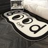 Cartoon Black and White Coal Balls Soft Fluffy Carpet Water Absorbent Non-slip Home Decorative Mat Living Room Bedroom Entry Mat
