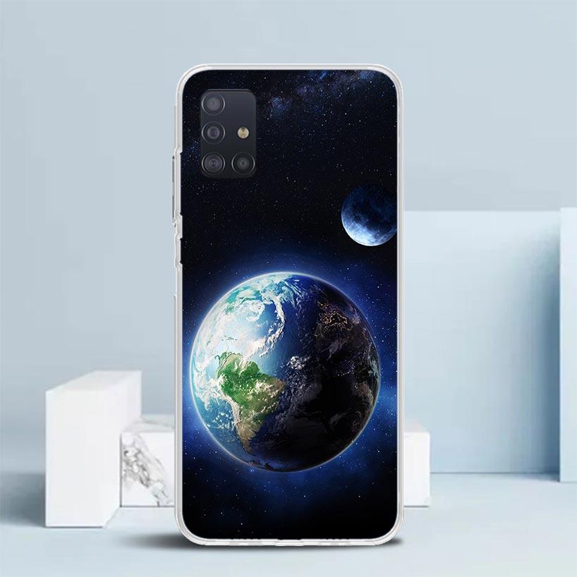 Earth Stars Space Soft Cover for Samsung Galaxy A12 A22 A32 A52 A72 A02S Phone Case Note 20 Ultra 10 S10 Plus A51 A71 A50S A20S