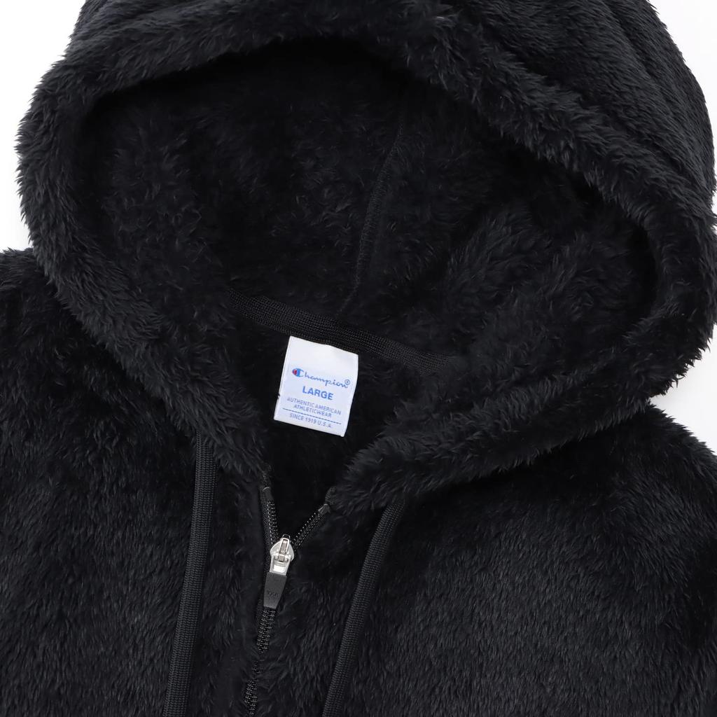 hooded jacket with embroidered script logo Long-sleeved zip-up (C3-L615Z-090-L)