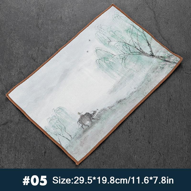 Chinese Style Absorbent Tea Towel Tea Ceremony Accessories Tablecloth Rag Classical Simple Style Tea Mat Ceremony Decoration Mat