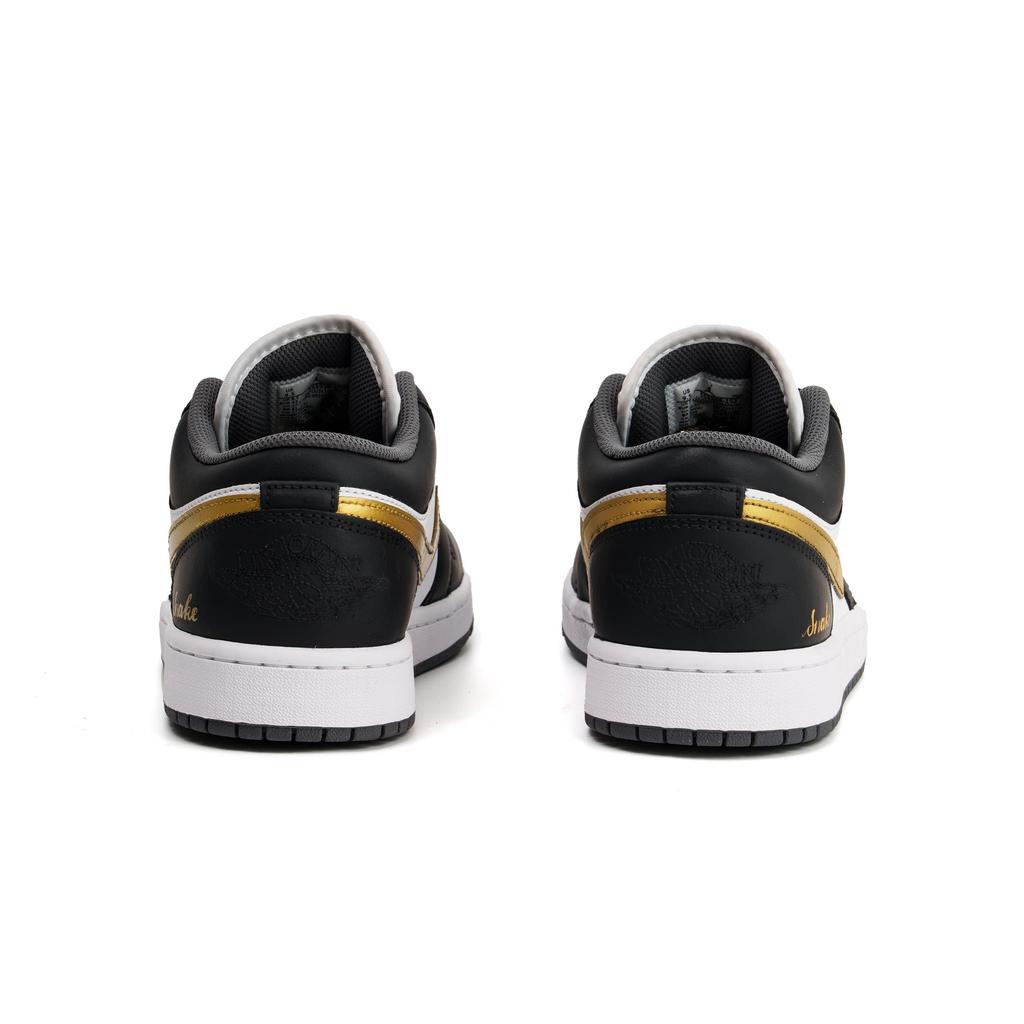 Jordan Air Jordan 1 Cushioning Abrasion Resistant Impact Resistant Low Top Vintage Basketball Shoes Unisex Black Gold 553558-152(Team719-SBOX)