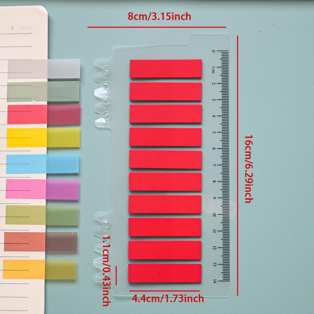 200-3200Sheets Waterproof Sticky Notes, Monochromatic, Plastic Memo Pad with Ruler for School, Office, Student Stationery