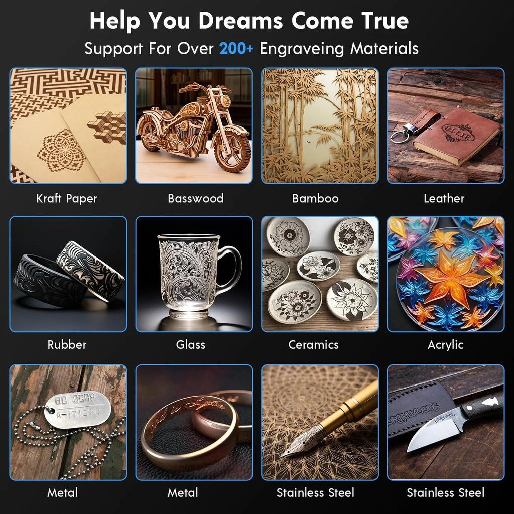 Longer RAY5 20W Laser Engraver 30mm Focal Range 375 x 375mm Working Area 32 Bit Chipset 3.5" Touch Screen