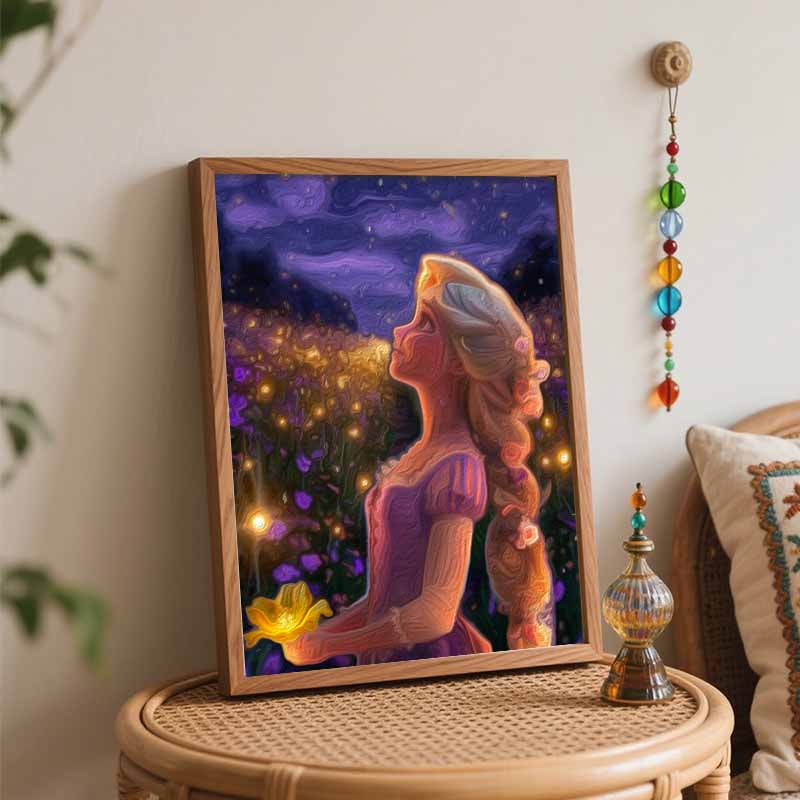 Disney Oil Painting Kit Canvas Magical Night DIY Home Decor Gift Kit for Art Lovers