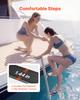 VEVOR Boat Ladder, 4 Steps, Stainless Steel Telescoping Folding Swim Deck Ladder for Rear Entry Inboard