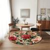 Luxury Floral Pattern Round Shape Floor Mats Kitchen Hallway Runner Rug Bedroom Living Room Soft Carpet Non-slip Area Rug