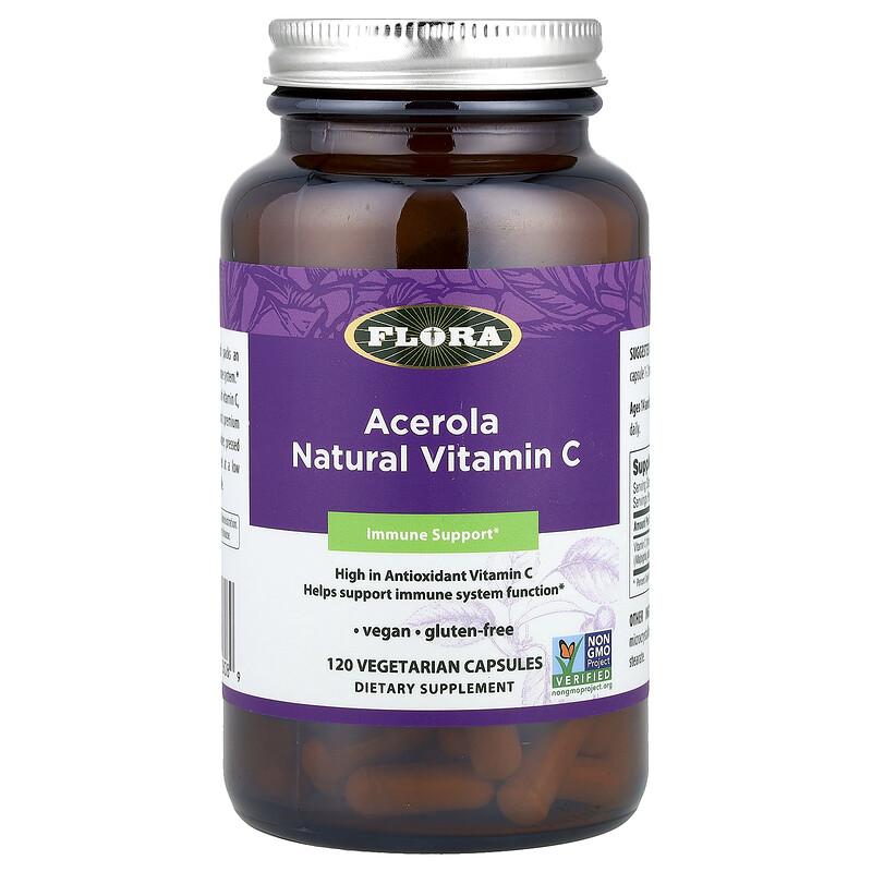 Acerola Natural Vitamin C , 120 Vegetarian Capsules
