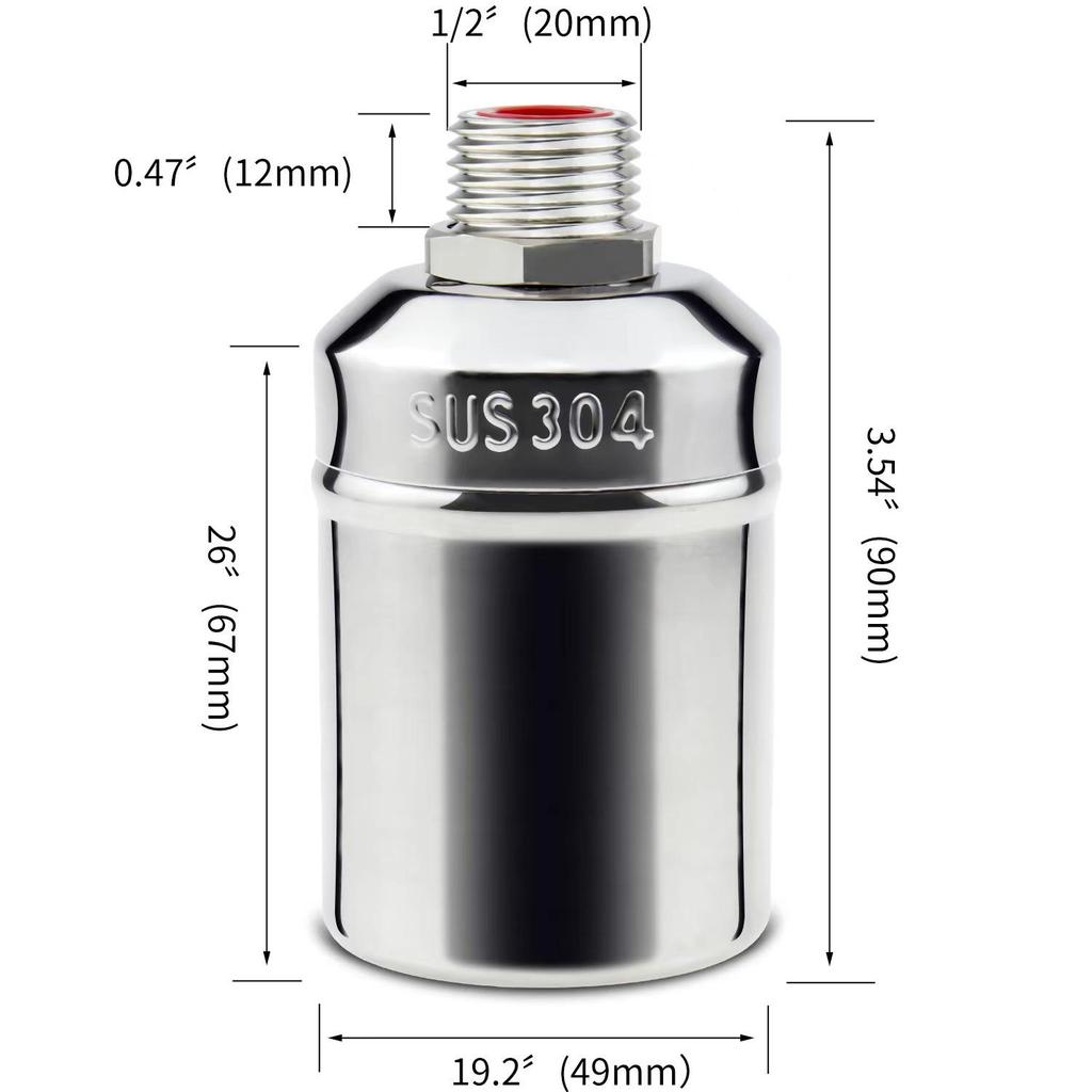 Automatic Stainless Steel Water Level Controller with Float Valve and Switch, NPT Thread