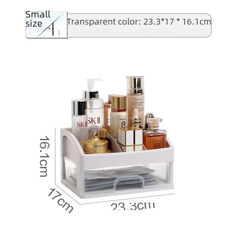 

Прозрачный ящик для хранения косметики, многослойный ящик для домашнего использования, пылезащитный ящик для хранения, органайзер для настольного хранения косметики