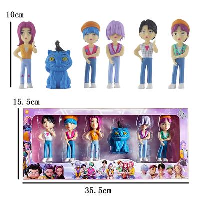 New  K-pop Demon Hunters 6pcs/set with Box Action Figure Set Derpy Rumi Mira Zoey Cute Dolls Collectible Figurines Fans Gift
