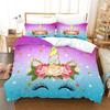 Unicorn Cute Bedding Set Single Twin Full Queen King Size Polyester Bedroom Duvet Cover Aldult Kids Comforter Quilt Cover Set