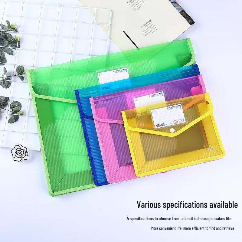 Vertical Snap Button Accordion File Bag - Large Capacity Document Organizer