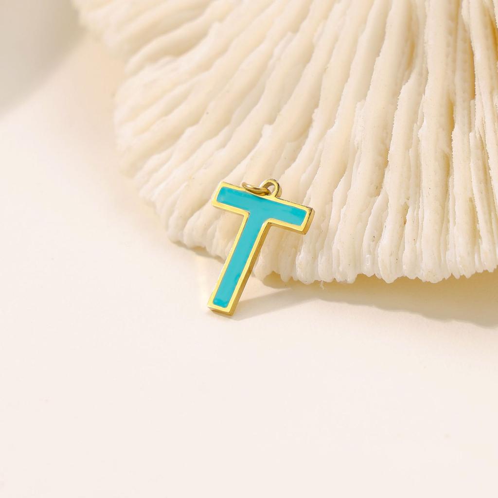 CARLIDANA Hot Sale New Style Hot Sale DIY Accessories Oil Drop Colorful Initial A -Z Letter Brand Stainless Steel Pendant Charms