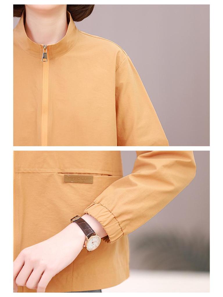 Plus Size Women's Casual Slimming Short Jacket - 2025 Spring Korean Style, Loose Fit, Long Sleeve Top
