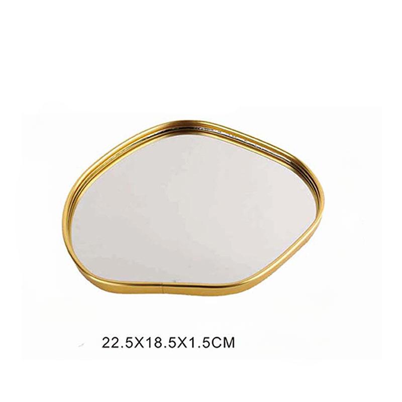 Скандинавская Светлая Роскошь Металлическое Стеклянное Зеркальное Поддон Поддон для Хранения Украшений и Косметики Поддон для Ценных Аксессуаров в Гостиную