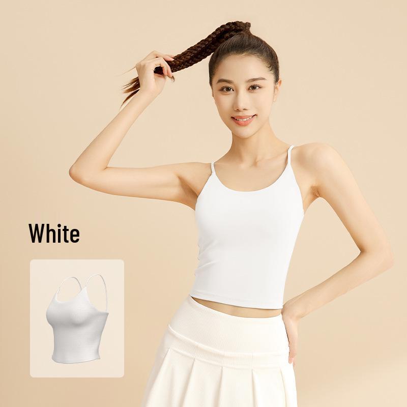 Women's High-Impact Shockproof Strappy Sports Bra - Anti-Sag, Backless Design with Chest Pads for Summer Fitness & Yoga.