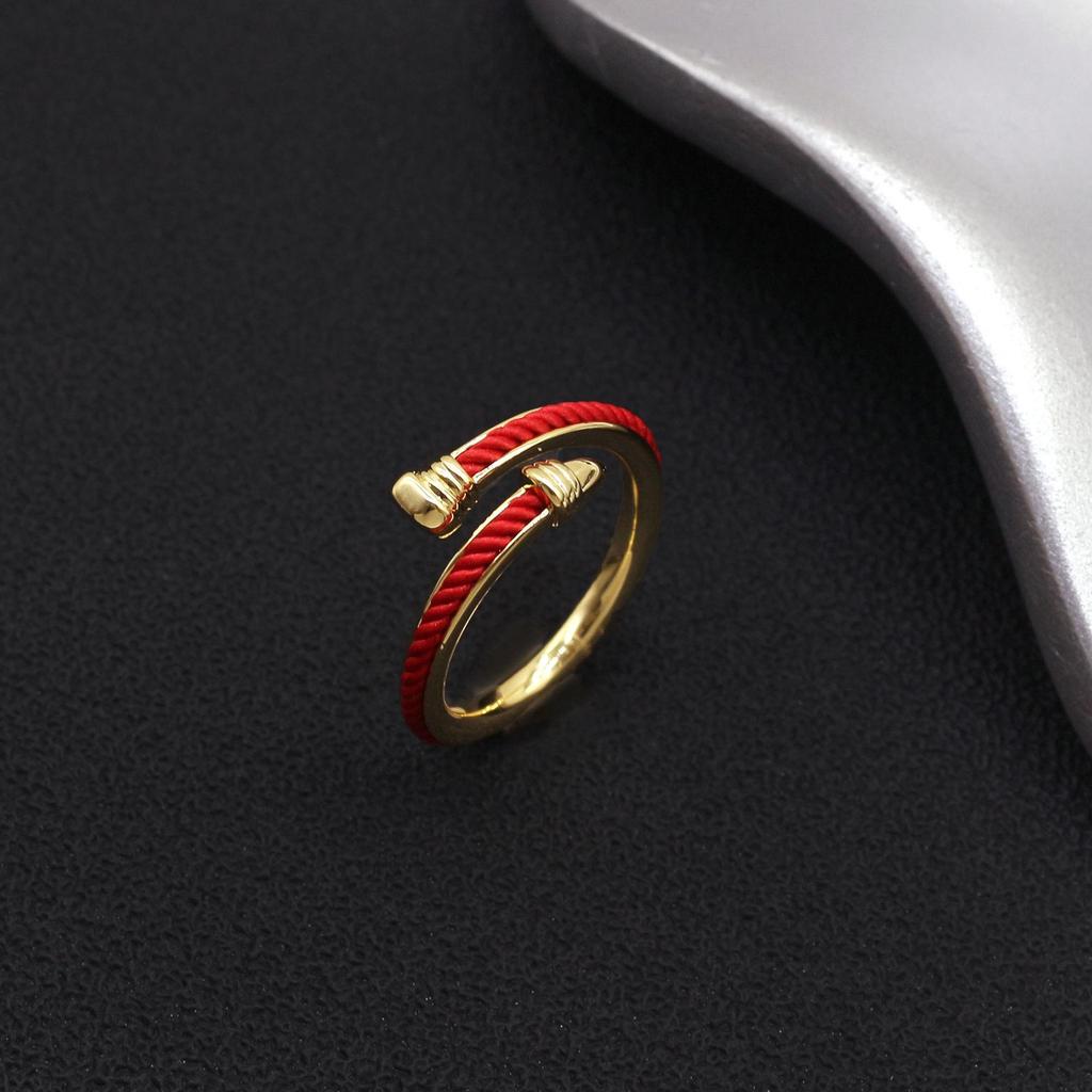 Zodiac Year Red String Nail Ring: Elegant and Unique High-End Design