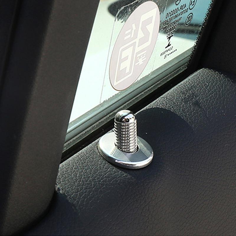4Pcs Car Door Bolt Lock Pin Aluminum Alloy Button Cover Interior Accessories For Mercedes Benz C W205 GLC GLE E W213 CLA GLA A
