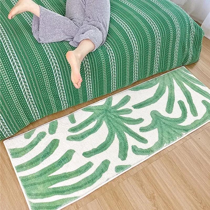 

Bedroom Rug Room Decor Carpet Bedside Mat Home Decoration Yellow Floor Mats Soft Fluffy Plush Long Area Rugs 40x120cm