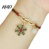 Stackable Festive Wrist Jewelry Christmas Bracelets, Red Green String Bracelet, Adjustable Charm Bracelet Webbing with Glow in The Dark Bead for Women