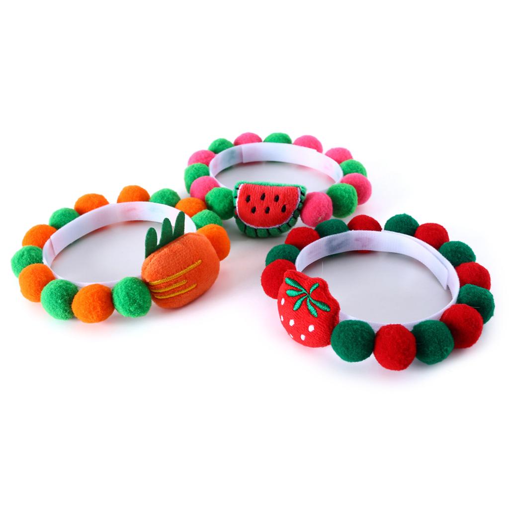 Dress up Your Pet with this Colorful Pompoms Collar for Christmas Photo Props for Small Medium Dogs, Cat