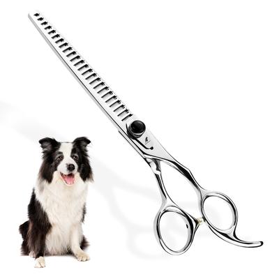 7.5 Inch VG10 Silver Fishbone Tooth Scissors, Professional Pet Scissors, Beauty Scissors