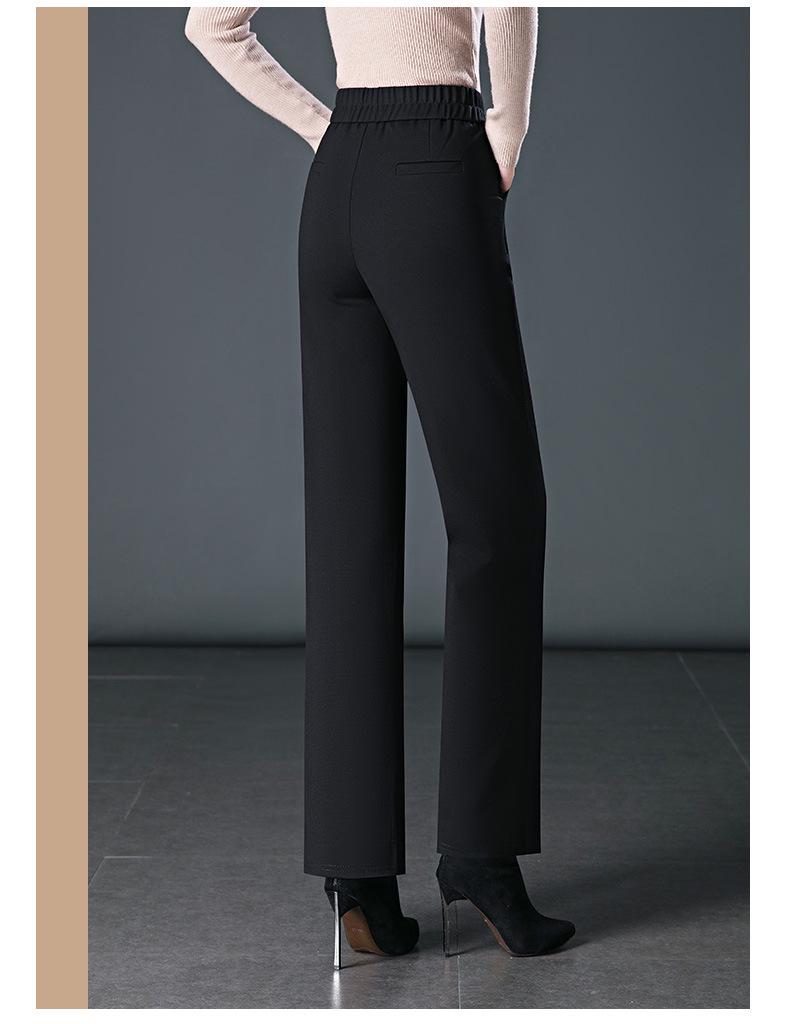 Pantalon de costume large taille haute pour femme - Grande taille, Coupe ample, Idéal pour le printemps et l'automne
