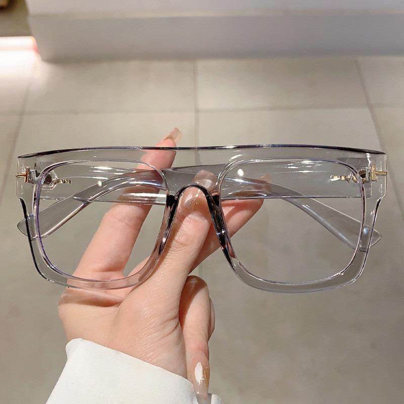 Simple Retro Thick Frame Square Anti-Blue Light Flat Glasses Trendy Unique Glasses Frame