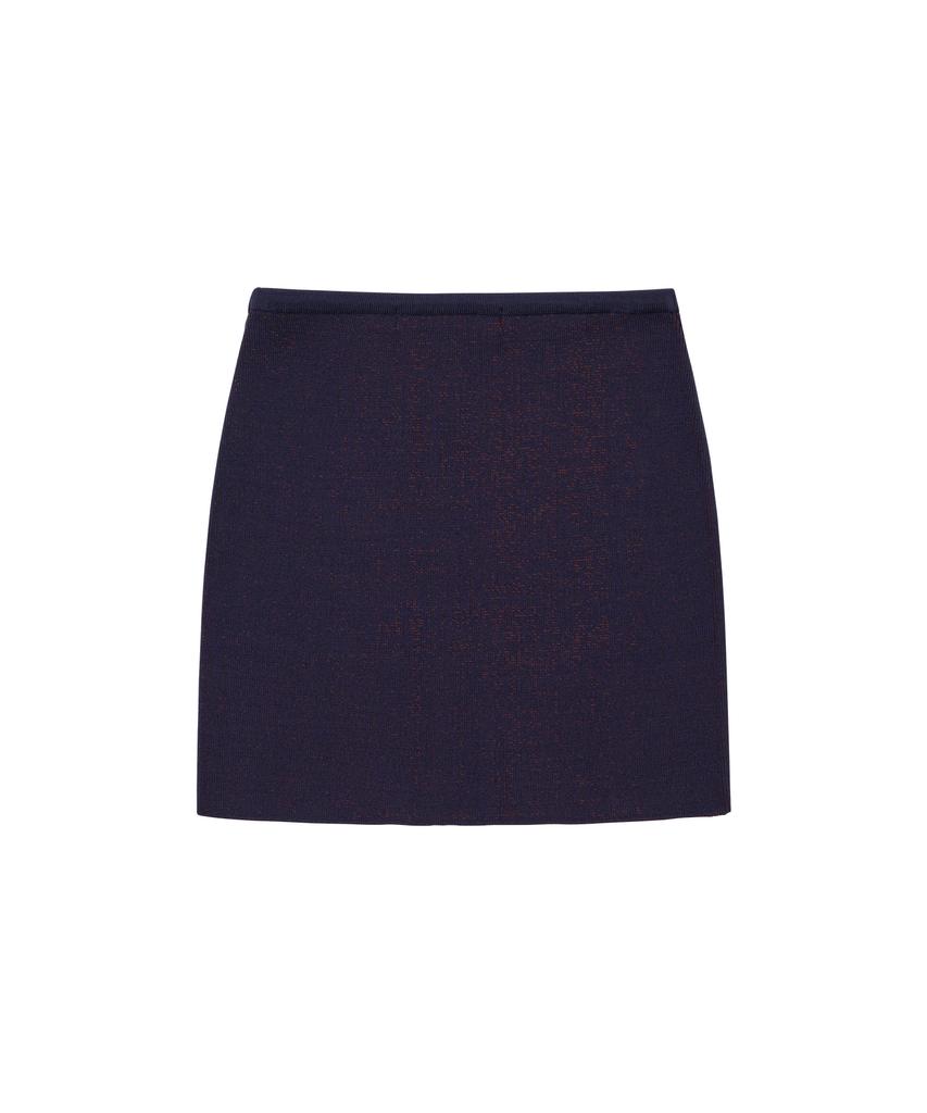 Wellbeing Express Embroidered Knit Mini Skirt Navy