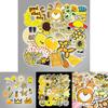 50 Pack Bright Yellow Waterproof Laptop Stickers With Cute Cartoon Designs For Travel