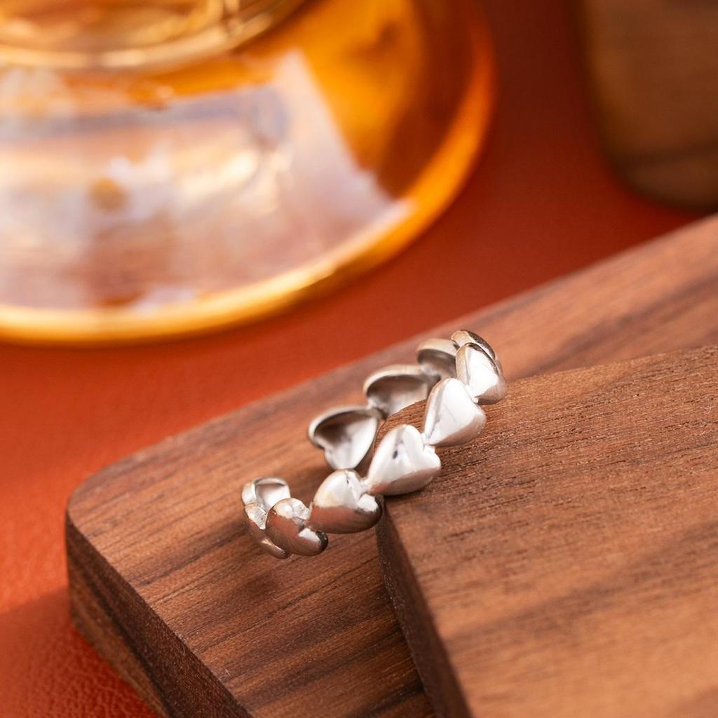 Stainless Steel Adjustable Open Ring - Colorfast Titanium Jewelry