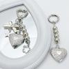 Exquisite Heart Bow Beaded Keychain Fashionable Heart Photo Frame Keychain Creative Backpack Decoration Accessories Gifts