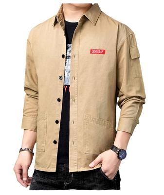 Stylish Work Shirt for Long Sleeve Large with Double Cotton [Four Leaf] Men, Top, Size, Spring, Autumn, Winter, Casual, Outerwear, Shirt, Simple,