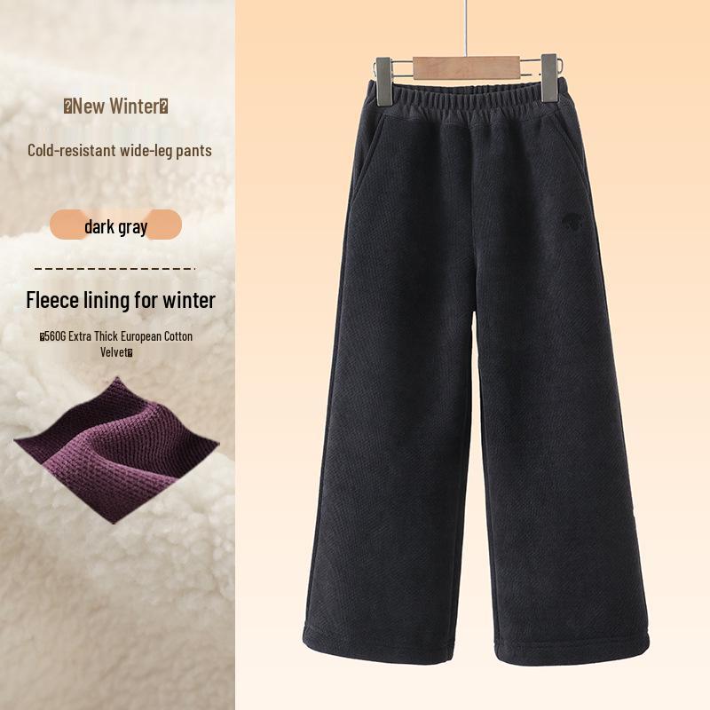 Girls' Fleece-Lined Wide-Leg Corduroy Pants - Winter 2025