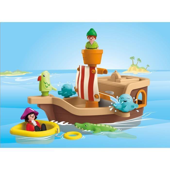 Playmobil junior 71769 peter pan et bâteau pirate, disney, 12 pièces, dès 12 mois