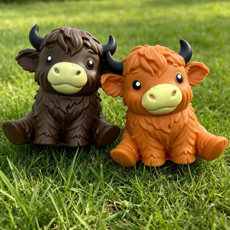 Jumbo Hooglandkoe Stressballen Squishies Fidget Speelgoed Knijpbal Fidget Speelgoed voor Volwassenen Langzaam Rijzend Stressverlichting Knijpspeelgoed