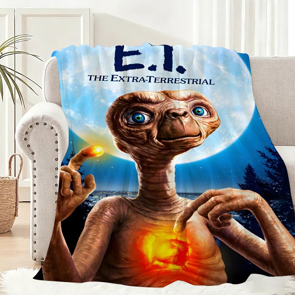 E.T. the Extra-Terrestrial Throw Lightweight 240g Flannel Blanket Soft Skin-friendly for Summer Cooling