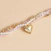 Collana con Ciondolo a Cuore Vintage alla Moda per Donna Boho Croce con Perline Irregolari Catena di Cristallo Gioielli Collane Femminili Para Mujer