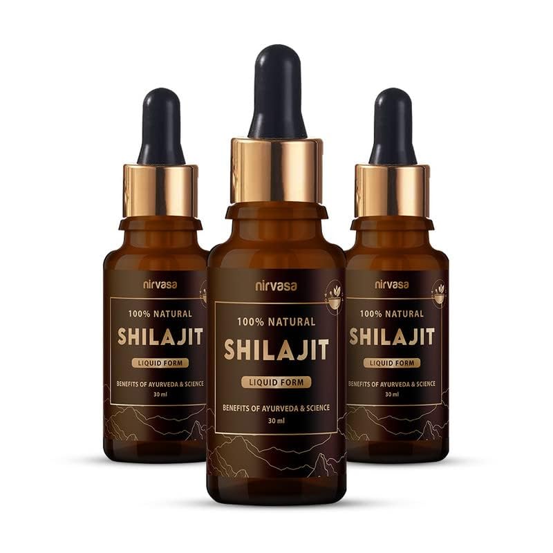 

Nirvasa Pure Shilajit Liquid, 30ml X Pack of 3