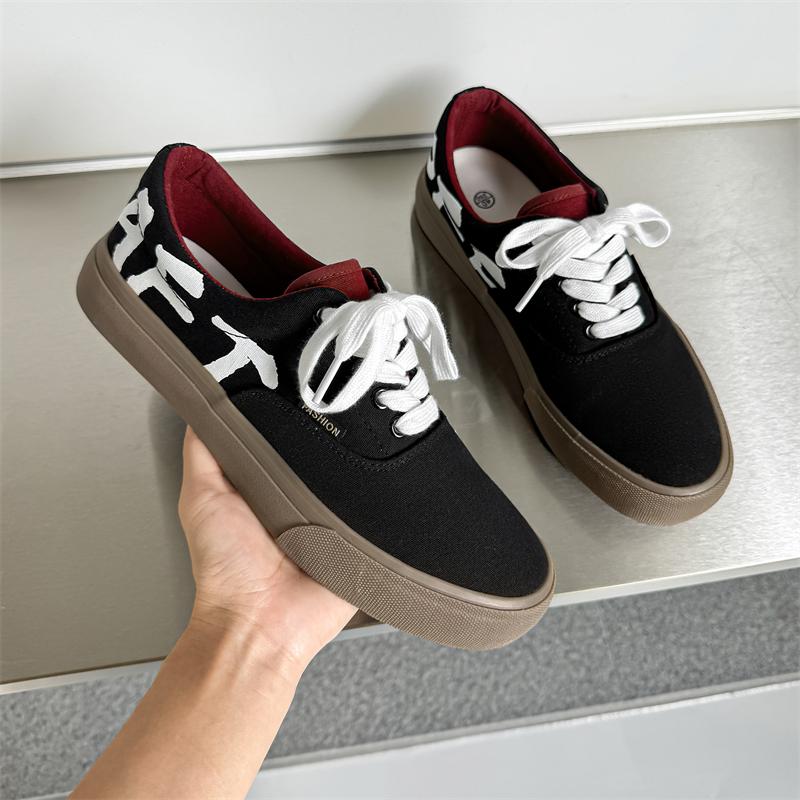 

Trendy Mesh Shoes Fashion Canvas Shoes Retro Trendy Versatile Casual Board Shoes Men s Sports Canvas Shoes Casual and Versatile 44 чорний